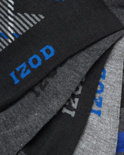 Vista 5 de IZOD Paquete de 10 calcetines casuales para hombre, ligeros y absorben la Negro (Black Assorted)