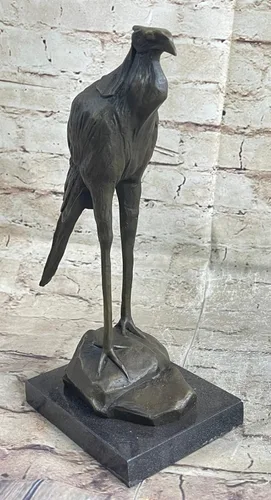 Vista 4 de Pájaro de bronce de Rembrandt Bugatti - Cigüeña de Marabou - Escultura firmada para decoración del hogar