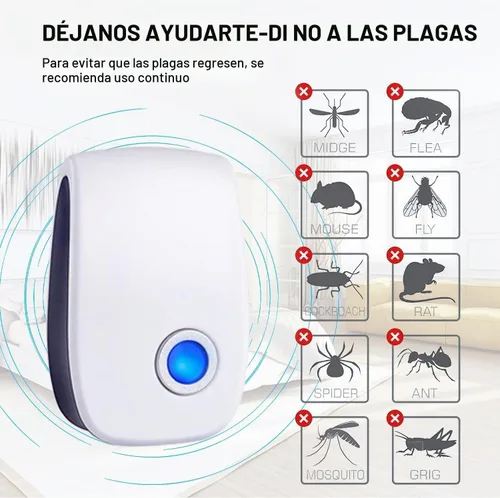 Vista 2 de Control ultrasónico de plagas electrónico repelente de plagas, enchufe repelente sónico para interiores para roedores, cucarachas, insectos