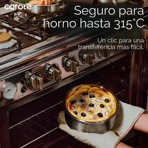 Vista 8 de CAROTE - Juego de ollas y sartenes, juego de utensilios de cocina de acero inoxidable, mango desmontable, 15 piezas de utensilios de cocina