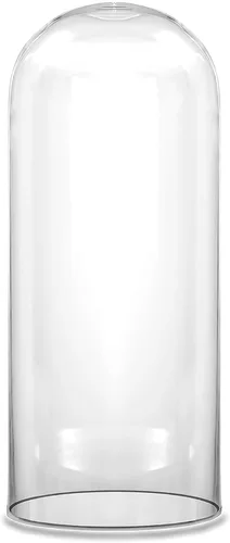 Vista 5 de CYS EXCEL Cúpula de Cristal Cloche (A:10.5" D:6") Múltiples Opciones de Tamaño Vitrina Decorativa para Coleccionables Antiguos Campana