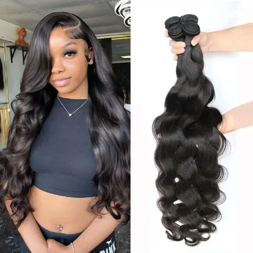 Vista 19 de Extensiones de cabello humano ondulado de 16, 18, 20, 22 pulgadas, grado 10A, extensiones de cabello humano ondulado 100% sin procesar, color negro