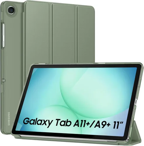Vista 20 de MoKo Funda para Galaxy Tab A9+/A9 Plus de 11 pulgadas 2023, Funda Protectora Inteligente Delgada con Soporte y Carcasa Trasera Translúcida de PC