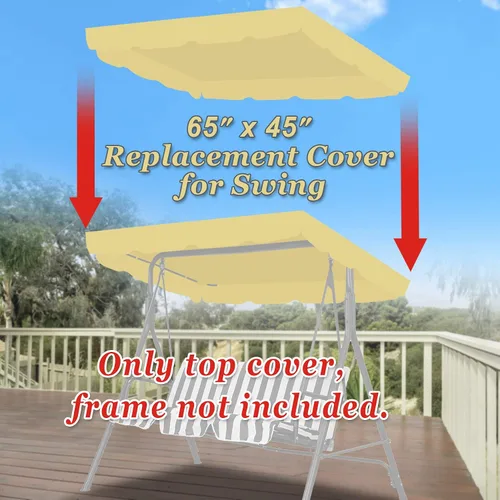 Vista 2 de Cubierta de repuesto para columpio de patio al aire libre (65 x 45 pulgadas, beige)