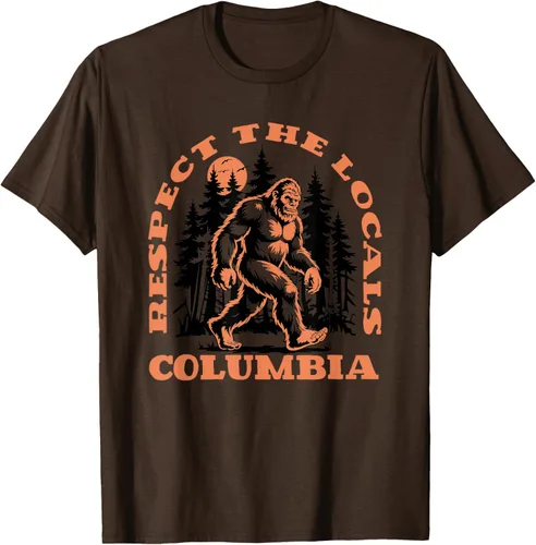 Vista 9 de Columbia Bigfoot Respect the Locals - Camiseta retro Sasquatch