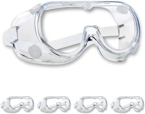 Vista 10 de ATERET Gafas de seguridad protectoras antivaho I Gafas ligeras ajustables con lentes transparentes I Gafas de protección contra salpicaduras químicas