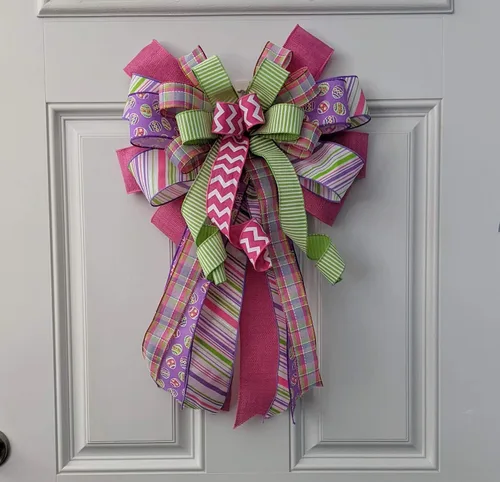 Vista 3 de Purple Fuchsia and Lime Spring Bow