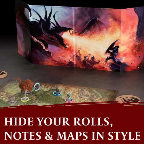 Vista 5 de DND DM Screen 5e – D&D Dungeon Master pantalla impresa a todo color con insertos personalizables – Dungeons and Dragons GM / Game Master Accesorios