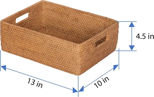 Vista 6 de KOUBOO Laguna - Estante y cesta de ratán de mimbre, ideal para cestas de almacenamiento de cocina, estantes, caja decorativa, organizador
