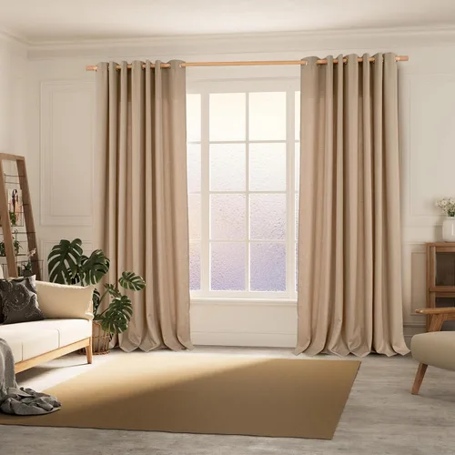 Vista 22 de BGment Cortinas de Lino Beige de 63 Pulgadas de Largo 2 Paneles - Tratamientos para Ventanas con Textura de Arpillera Filtrantes de Luz Cortinas B