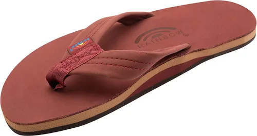 Vista 7 de Sandalias Rainbow para hombre de una sola capa de cuero Premier Cafe