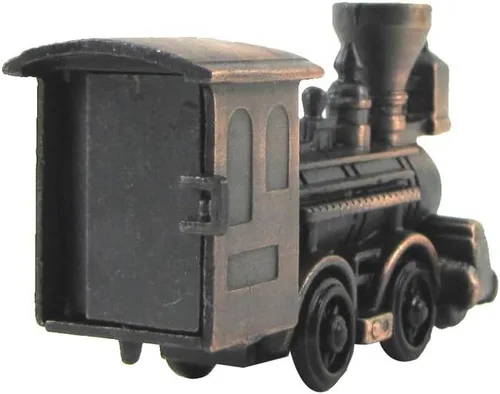 Vista 4 de Treasure Gurus Die Cast Modelo Locomotora Sacapuntas Diecast Steam Engine Train Railfan Gift