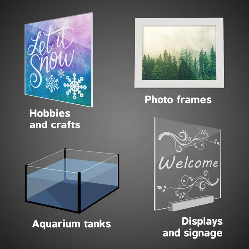 Vista 6 de Fielect lámina de plexiglás acrílico, plástico, panel rectangular, para carteles y manualidades, A5 2 mm, color blanco.