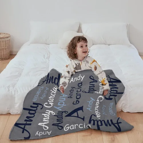 Vista 5 de Yoke Style Mantas de bebé personalizadas para bebés niñas/niños, manta de envolver con nombre personalizado, regalos para recién nacidos, niños