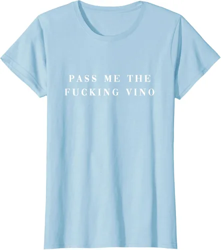 Vista 19 de Pásame el maldito Vino. Camiseta divertida con texto en inglés «Wine nice lettering AM PM Fun»