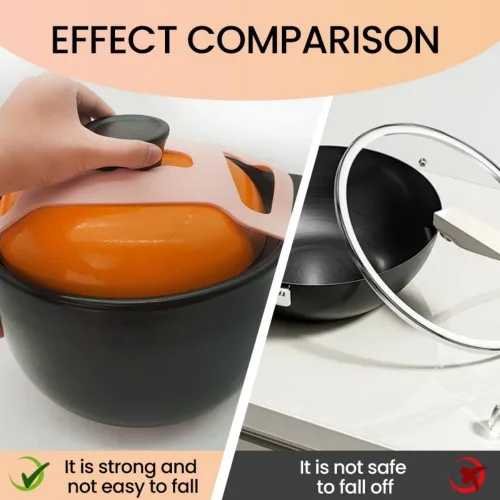 Vista 5 de Correa de bloqueo de tapa de silicona para olla de cocción lenta Crockpot (6/7/8 cuartos de galón), soporte universal de tapa de olla crockpot
