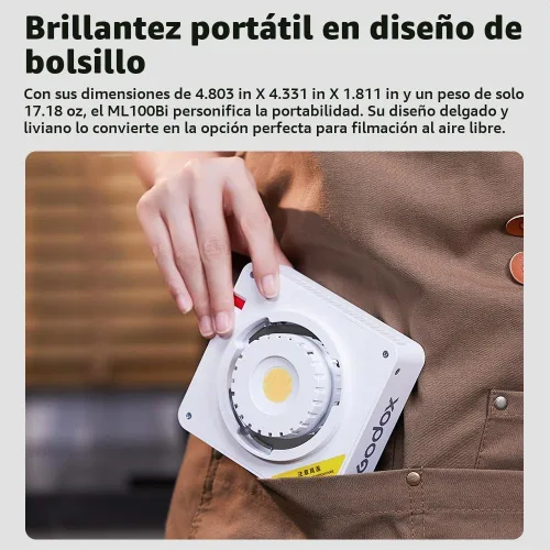 Vista 3 de Godox ML100Bi 120W bicolor LED luz de vídeo