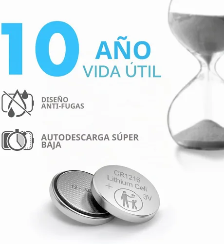 Vista 4 de Tenergy Batería de botón de litio CR1216 de 3 V, para relojes, mini luces LED, termómetros de frente, 20