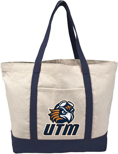 Vista 138 de Campus Lab Bolsa de lona con logotipo primario colegiado con bolsillo externo, bolsa de hombro reutilizable para ir de compras, playa Águilas A&m