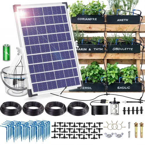 Vista 9 de RISINGUP Sistema de riego por goteo solar para 15 plantas en maceta para jardín al aire libre Automatic Plants Watering System with Anti-Siphoning