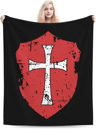 Vista 4 de Crusader Knights Templar Cross - Manta térmica, ligera, súper suave y cálida para todas las estaciones, para sofás