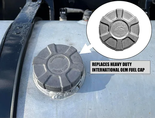 Vista 7 de Tapa de combustible diesel de aluminio sin bloqueo nominal de 3 1/2" para internacionales seleccionados