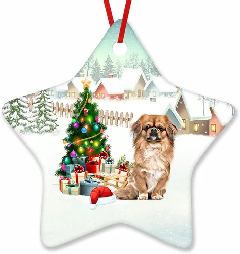 Vista 67 de Prezzy Airedale Terrier - Adorno para decoración de árbol de Navidad, regalos lindos para amantes de los perros, para familiares y amigos, nuevo