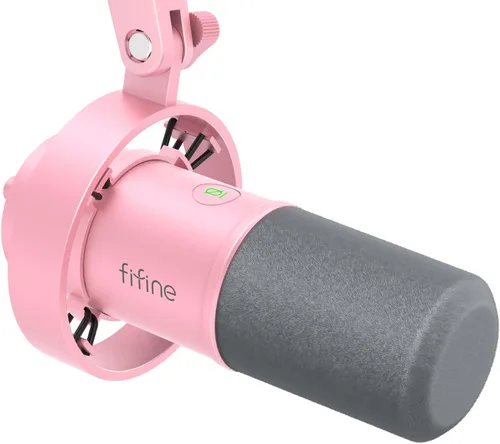 Vista 12 de FIFINE Micrófono Dinámico, XLR/USB Micrófono de PC para Grabación de Podcast para Transmisión de Locución Vocal, Micrófono de Metal de Estudio