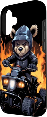Vista 2 de Funda para iPhone 16 Bear Riding ATV Quad Bike Off Road