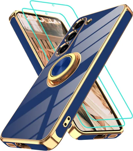 Vista 259 de Funda para Motorola Moto G 5G 2024: Funda Moto G Play 5G 2024 con 2 piezas de protectores de pantalla, soporte de anillo de rotación de 360°