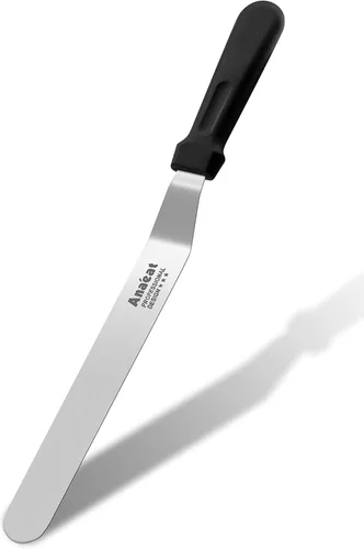 Vista 13 de Anaeat Espátula de glaseado, espátula profesional para tartas angulada y desplazada con hoja de acero inoxidable de 10 pulgadas - Cuchillo de Hoja