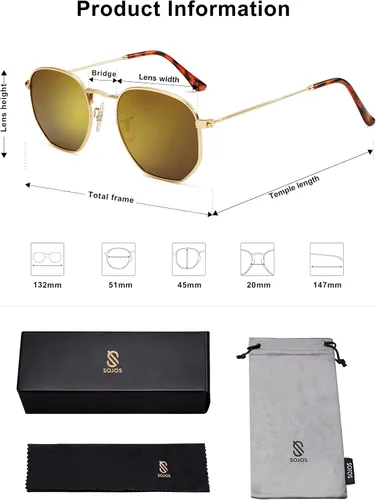 Vista 5 de SOJOS Gafas de sol polarizadas para mujer y hombre