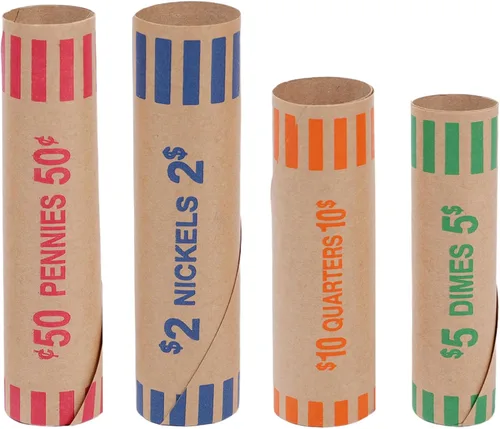 Vista 14 de Sumerfnt Rollos de Envoltorios para Monedas de Dólar, Solo Dólares, Rollos de Dólar Planos 110 Piezas