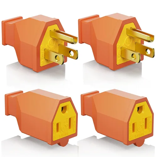 Vista 14 de ELEGRP Conector de Cuchilla Recta, Conector de Repuesto de Extremos de Cable de Extensión, 15 Amperios, 125 Voltios, NEMA 5-15P, Conector de Negro