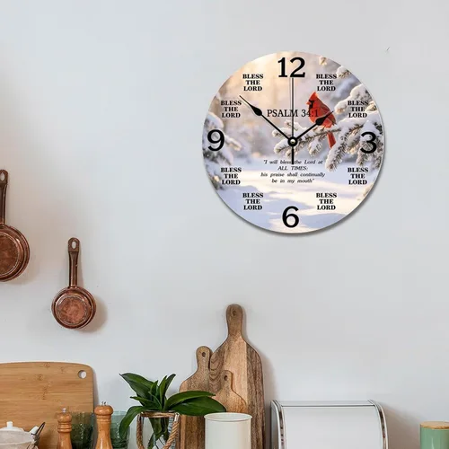 Vista 5 de Reloj de pared con versículo bíblico bendice al Señor Jesús