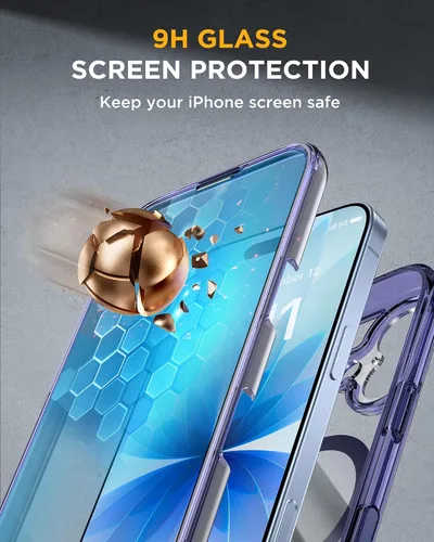 Vista 288 de Miracase Serie de vidrio para iPhone 11 de 6.1 pulgadas, funda protectora de cuerpo completo resistente mejorada con protector de pantalla de vidrio