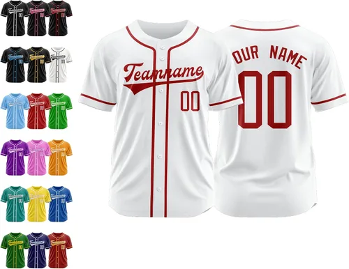 Vista 7 de Camiseta de béisbol personalizada, nombre de béisbol personalizado, logotipo de número, camiseta de béisbol personalizada para hombres, mujeres