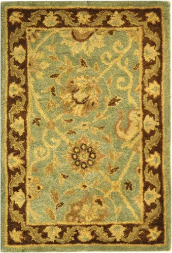 Vista 68 de SAFAVIEH Colección Antigüedades - Alfombra de 6' redonda, marrón y verde, hecha a mano, diseño oriental tradicional de lana, ideal para áreas