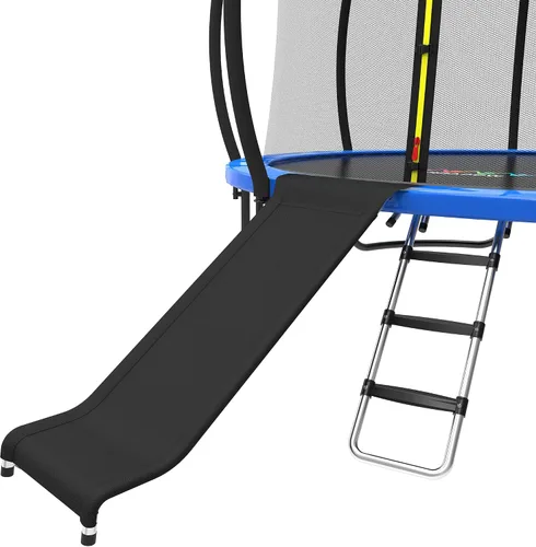 Vista 6 de Tobogán ergonómico para cama elástica con región de amortiguación, escalera deslizante de 3 escalones de ancho para cama elástica, accesorios