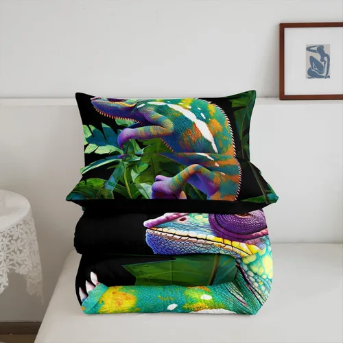 Vista 240 de Erosebridal Juego de edredón de hojas de cannabis, juego de ropa de cama de marihuana con estampado colorido de plantas, decoración bohemia de 2