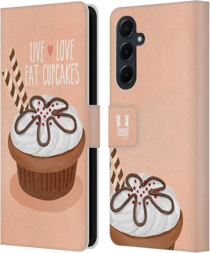 Vista 283 de Head Case Designs Assortment Cupcakes Happiness Leather Wallet Case Compatible with Samsung Galaxy A07 4G Surtido