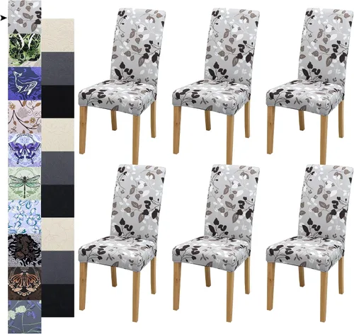 Vista 62 de Fundas para Sillas de Comedor, Juego de Fundas para Sillas de Comedor de 4 Piezas, Fundas Elásticas para Sillas de Cocina, Fundas para Sillas