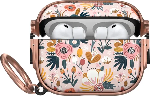 Vista 89 de Funda para AirPods Pro 2/1 con bloqueo de seguridad, compatible con Magsafe Negro + Blanco