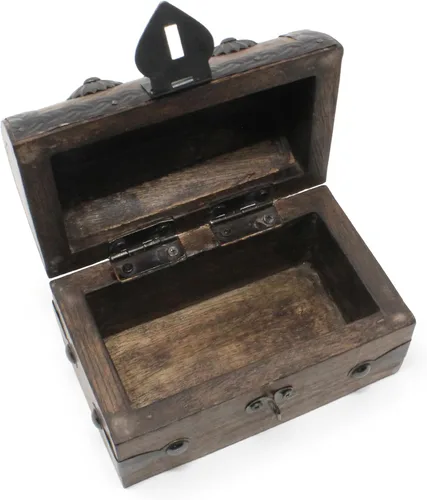 Vista 9 de Nautical Cove Cofre del tesoro de recuerdo y caja de madera decorativa (pequeña de 5 x 3 x 3.25 pulgadas), caja de almacenamiento, caja de madera