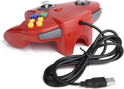 Vista 2 de Paquete de 2 controladores clásicos N64, miadore N64 con cable USB para PC, Joystick, N64 Bit USB con cable, controlador Joy pad para Windows, PC