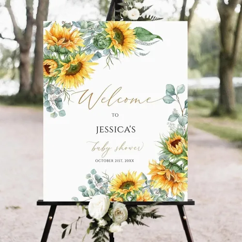 Vista 28 de Cartel de bienvenida de cactus para baby shower, suculenta baby shower
