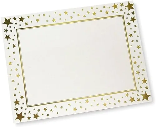 Vista 11 de Gartner Studios Papel de Certificado con Estrellas Abstractas en Lámina, Papelería Personalizada, Estampado en Lámina, 8.5" x 11", 15 Hojas