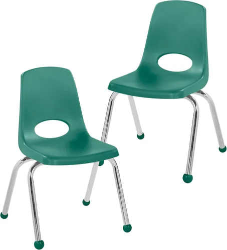 Vista 12 de FDP 15407-BL - Silla escolar apilable de 8 pulgadas con deslizadores de Azul