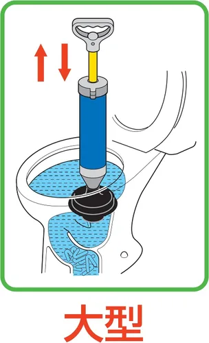 Vista 3 de SANEI PR8700-L Aspiradora de tuberías, para inodoros grandes y occidentales, elimina la obstrucción, grande y pequeño, con goma, fuerte succión