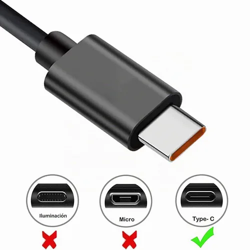 Vista 2 de Cable de carga tipo C para JBL Charge 4 5, Pulse 4 5, Clip 4, Flip 5, Auriculares inalámbricos Bluetooth Flip 5 y más Negro naranja